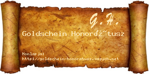 Goldschein Honorátusz névjegykártya